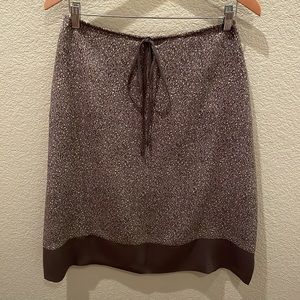 Calvin Klein lined silk skirt, drawstring waist w/tie, size 12, side pockets